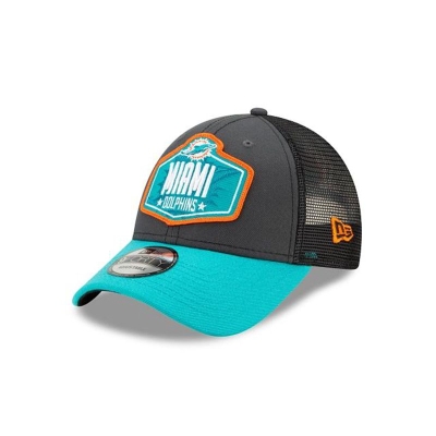 Grey Miami Dolphins Hat - New Era NFL NFL Draft 9FORTY Adjustable Caps USA4879231